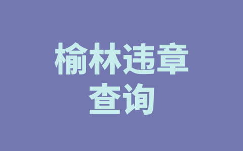 榆林违章查询